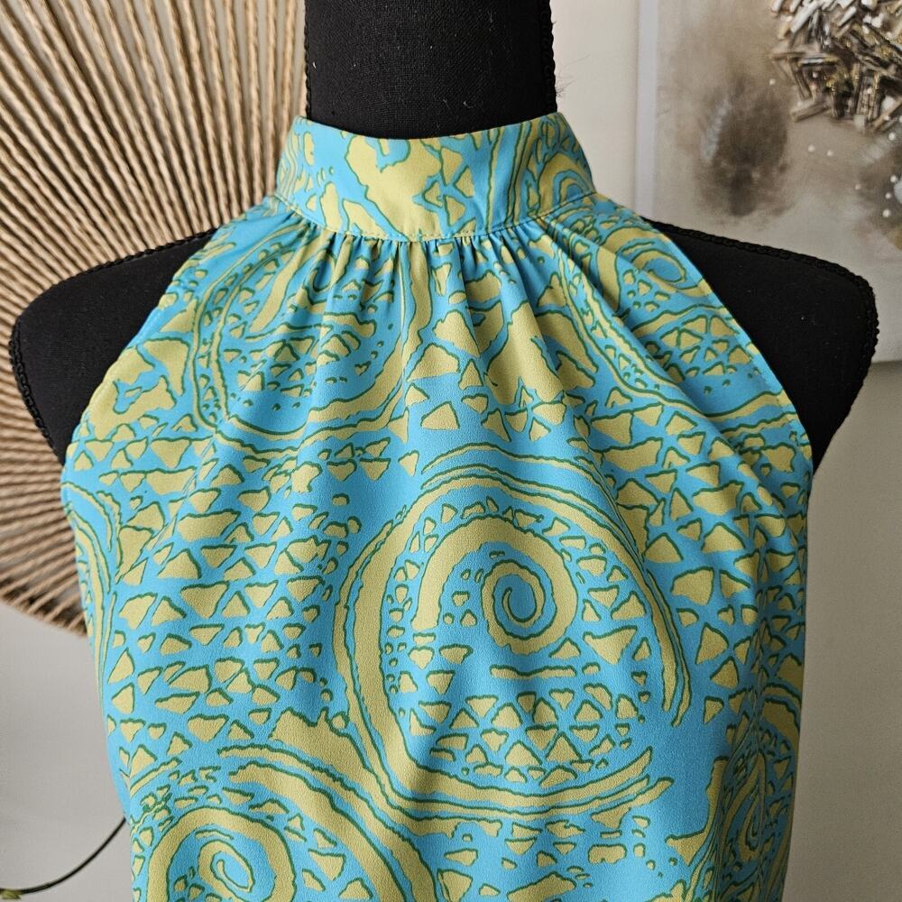 Chelsea Gunn halter dress knee length dress size S Blue & Green LNC - Picture 3 of 7